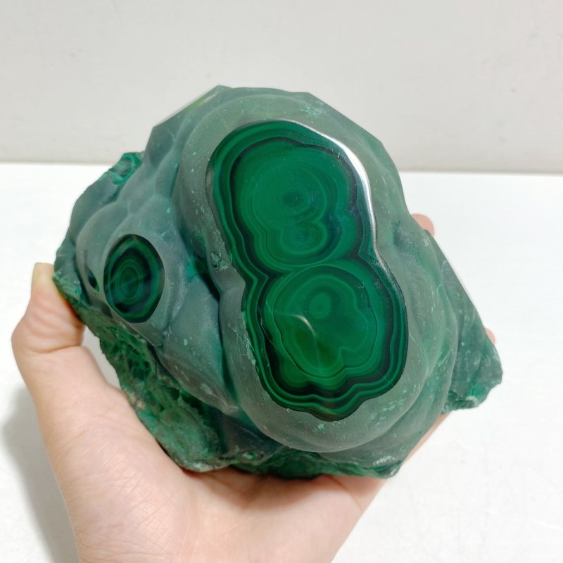 Unique Malachite Specimen Raw Bottom With Stand For Collection - Wholesale Crystals