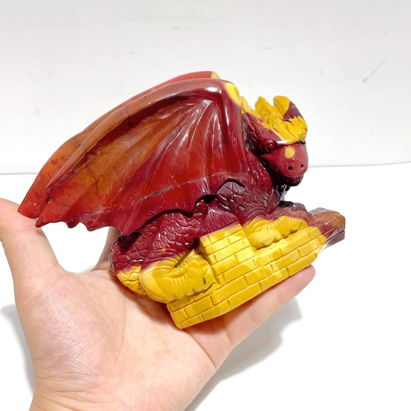 Unique Mookaite Flying Dragon Castle Carving - Wholesale Crystals