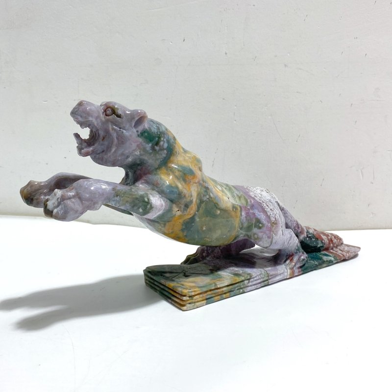 Unique Ocean Jasper Leopard Panther Carving -Wholesale Crystals