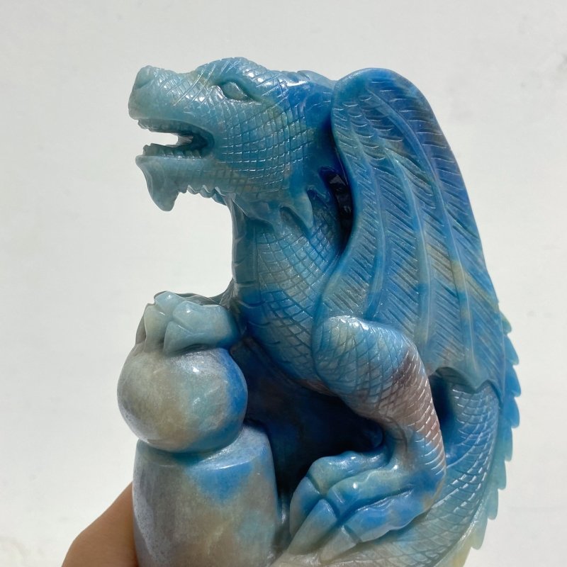 Unique Trolleite Flying Dragon With Castle Carving -Wholesale Crystals