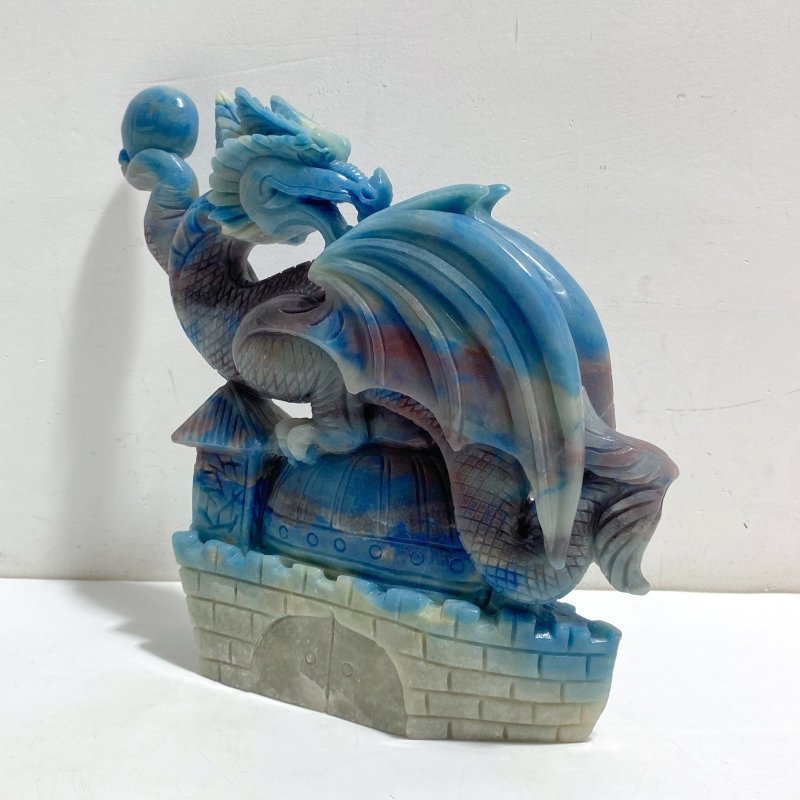 Unique Trolleite Stone Flying Dragon Carving -Wholesale Crystals