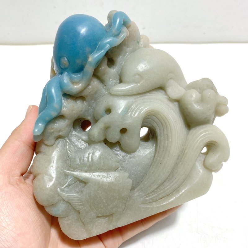 Unique Trolleite Stone Sea Animals Carving - Wholesale Crystals