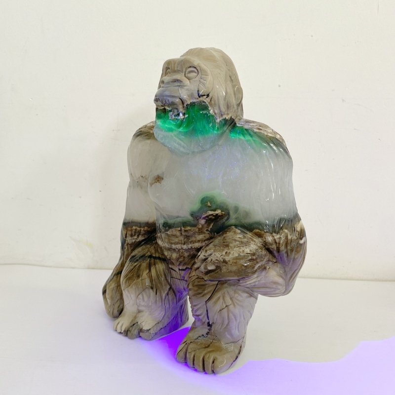 Unique Volcano Agate King Kong Ape Carving 2 - Wholesale Crystals