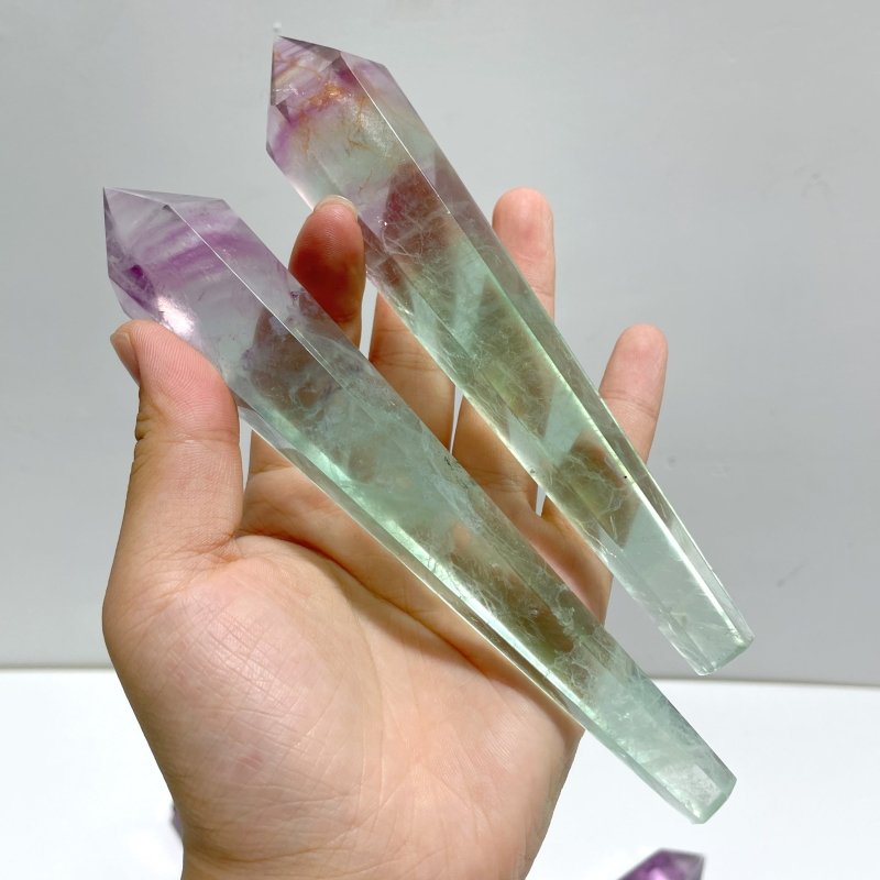 Watermelon Fluorite Point Magic Scepter Wand Wholesale - Wholesale Crystals