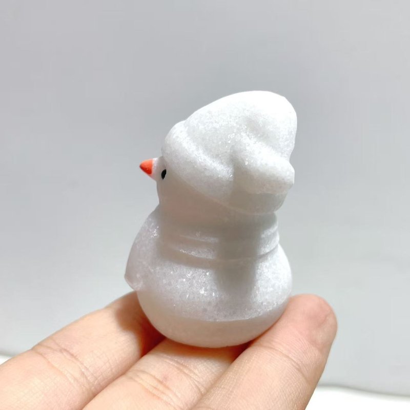 White Marbe Snowman Christmas Carving Wholesale - Wholesale Crystals