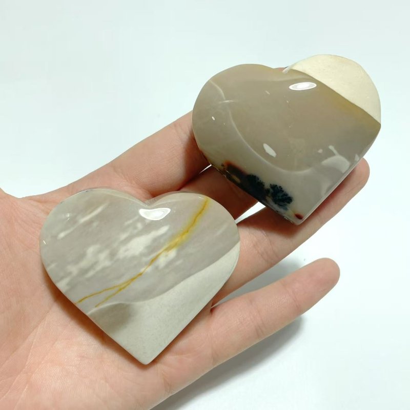 White Mookaite Heart Wholesale - Wholesale Crystals