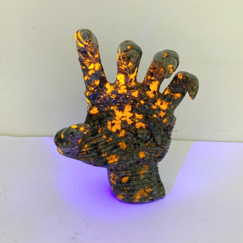 Yooperlite Stone Witchcore Demon Hand Carving - Wholesale Crystals