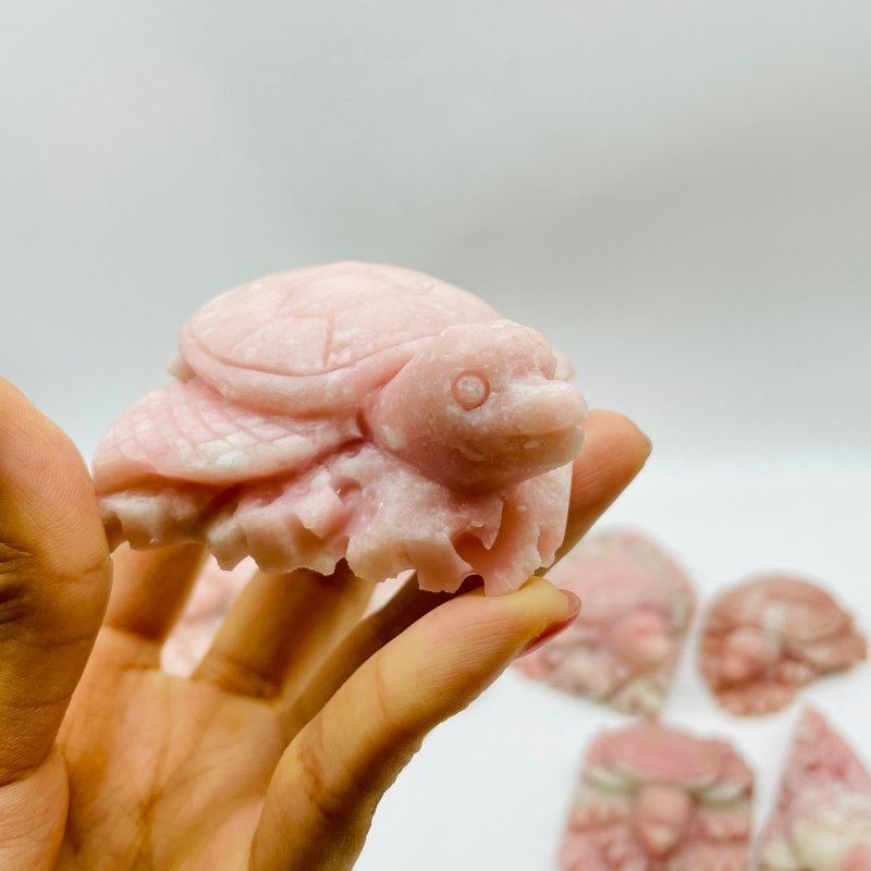 10 Pieces Beautiful Pink Opal Sea Turtle Carving -Wholesale Crystals