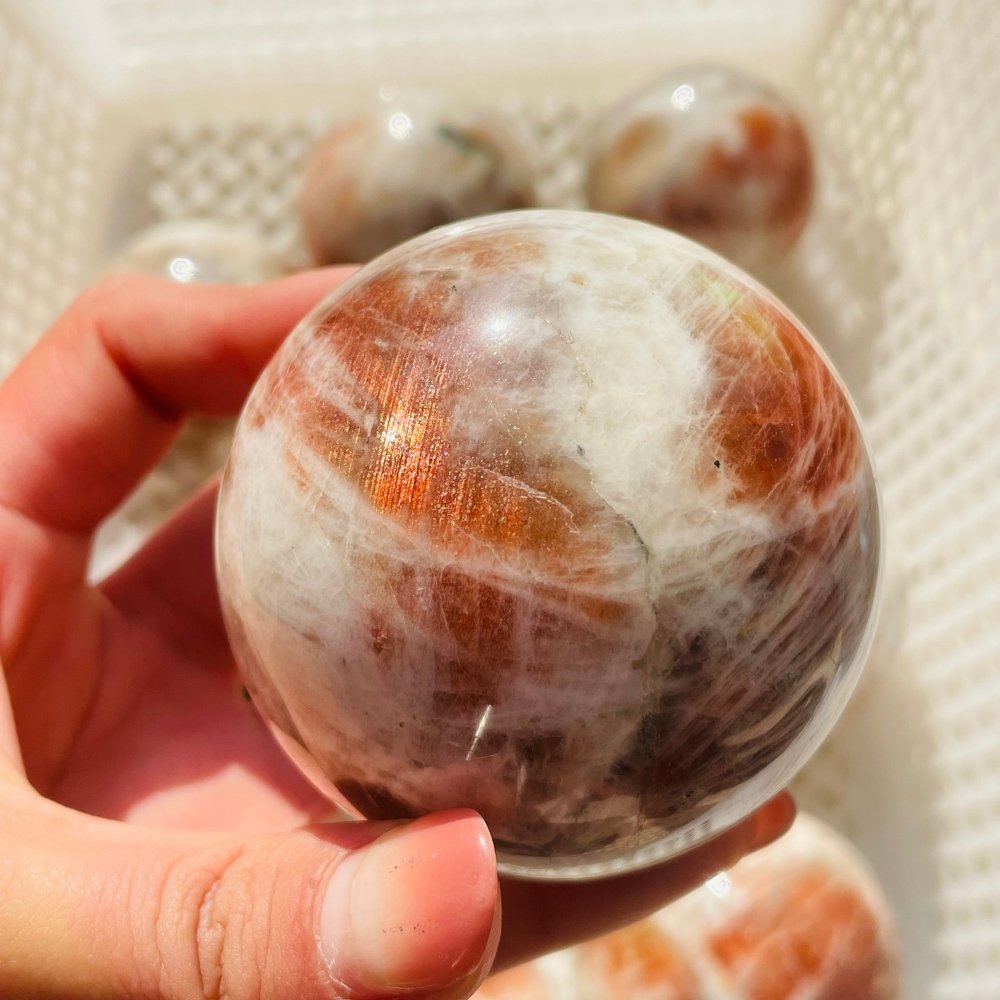 10 Pieces Beautiful Sunstone Spheres -Wholesale Crystals