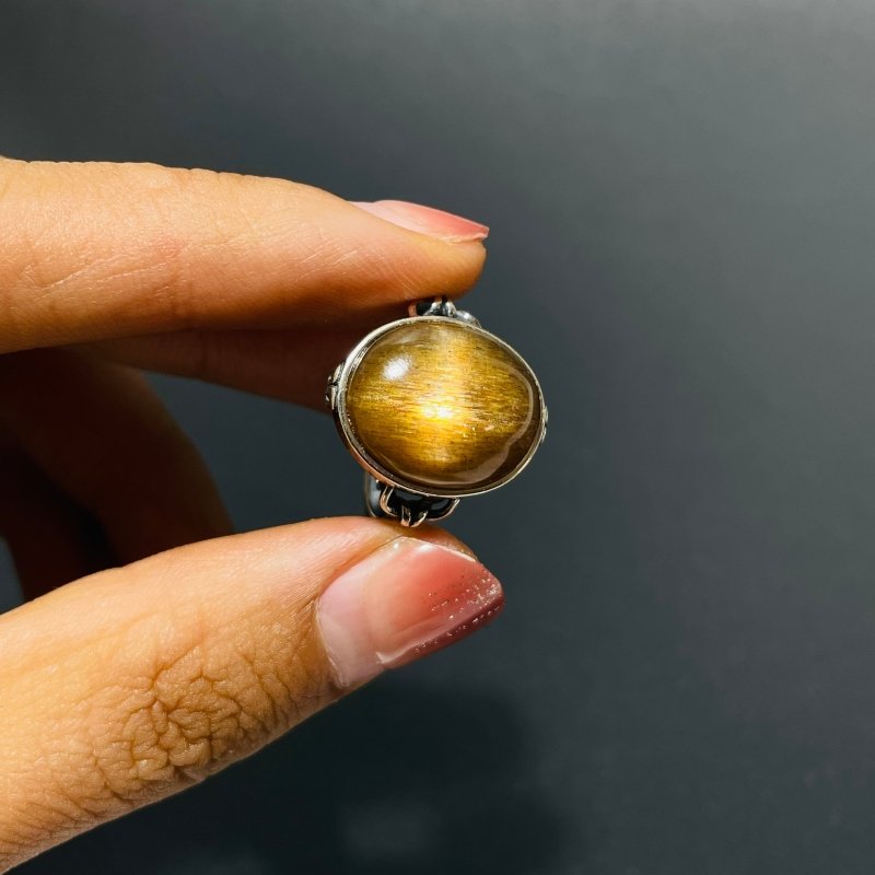 10 Pieces Black Sun Stone Different Styles Sterling Silver Ring -Wholesale Crystals