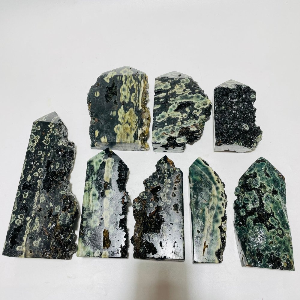 10 Pieces Green Sea Jasper Druzy Points -Wholesale Crystals