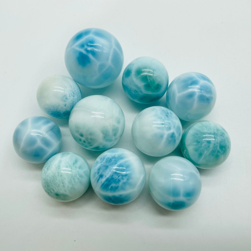 11 Pieces larimar Spheres -Wholesale Crystals