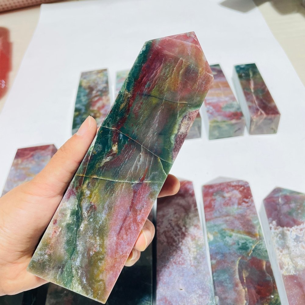 12 Pieces High Quality Ocean Jasper Four-Sided Tower Points -Wholesale Crystals