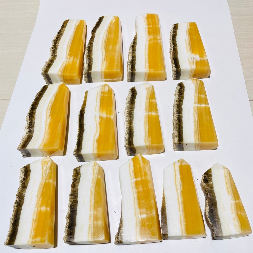 13 Pieces Large Yellow Calcite Tower Points -Wholesale Crystals