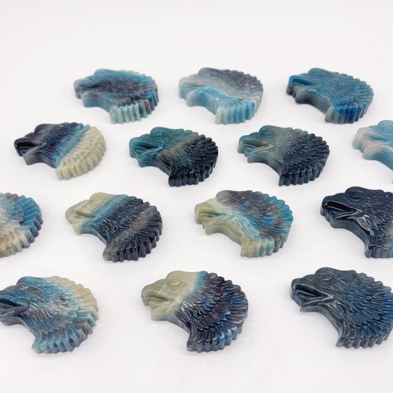 14 Pieces Trolleite Stone Eagle Head Carving -Wholesale Crystals