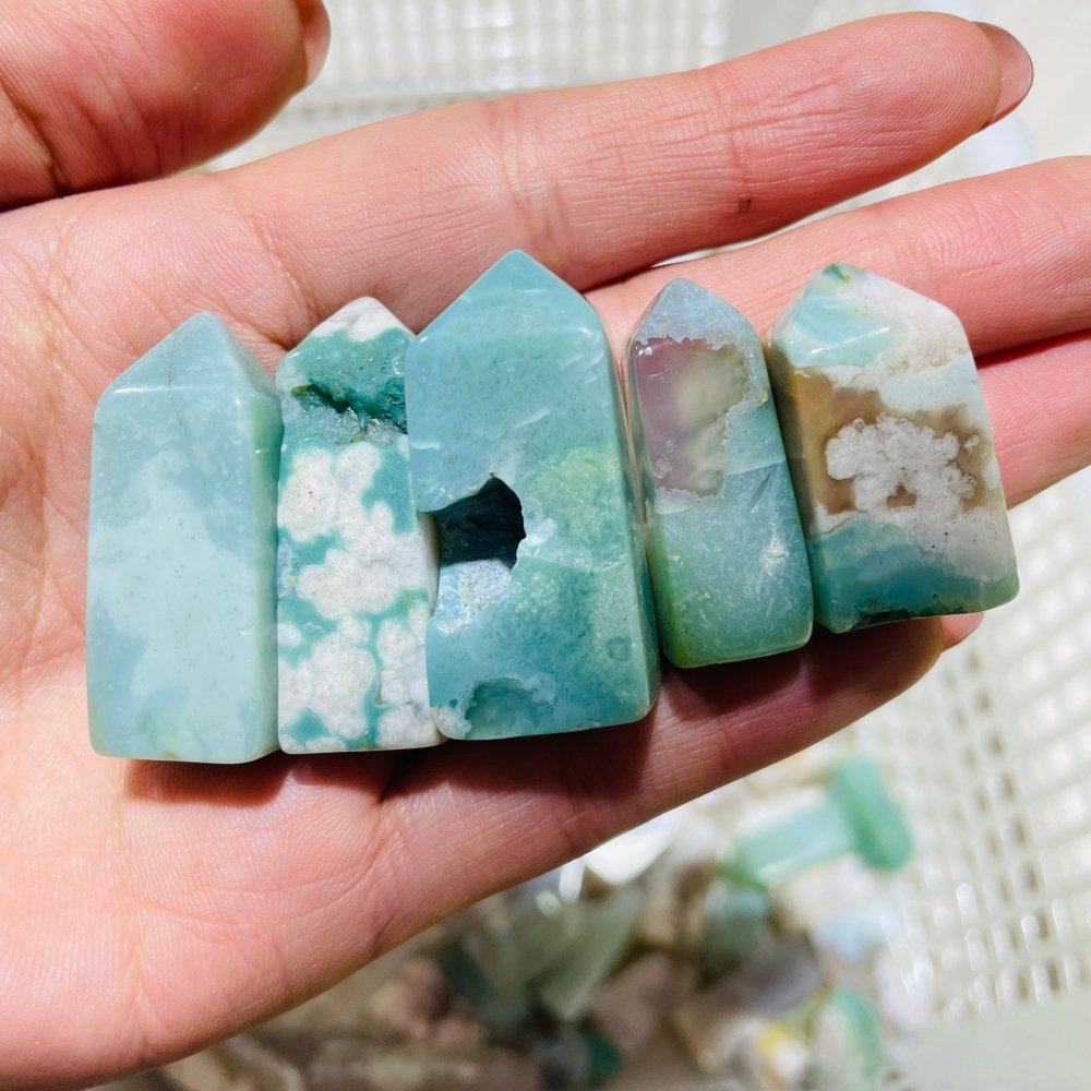 149 Pieces Mini Sakura Flower Agate Four-Sided Tower Points -Wholesale Crystals