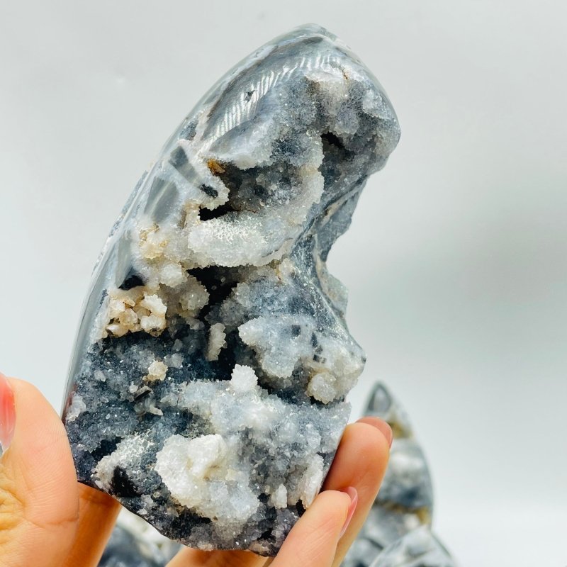 17 Pieces Druzy Sphalerite Ice Cream Shape Carving -Wholesale Crystals