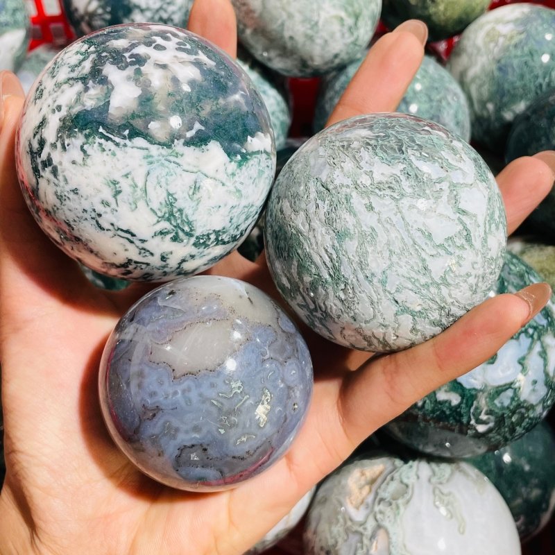 2-3in Moss Agate Spheres Crystal Wholesale -Wholesale Crystals