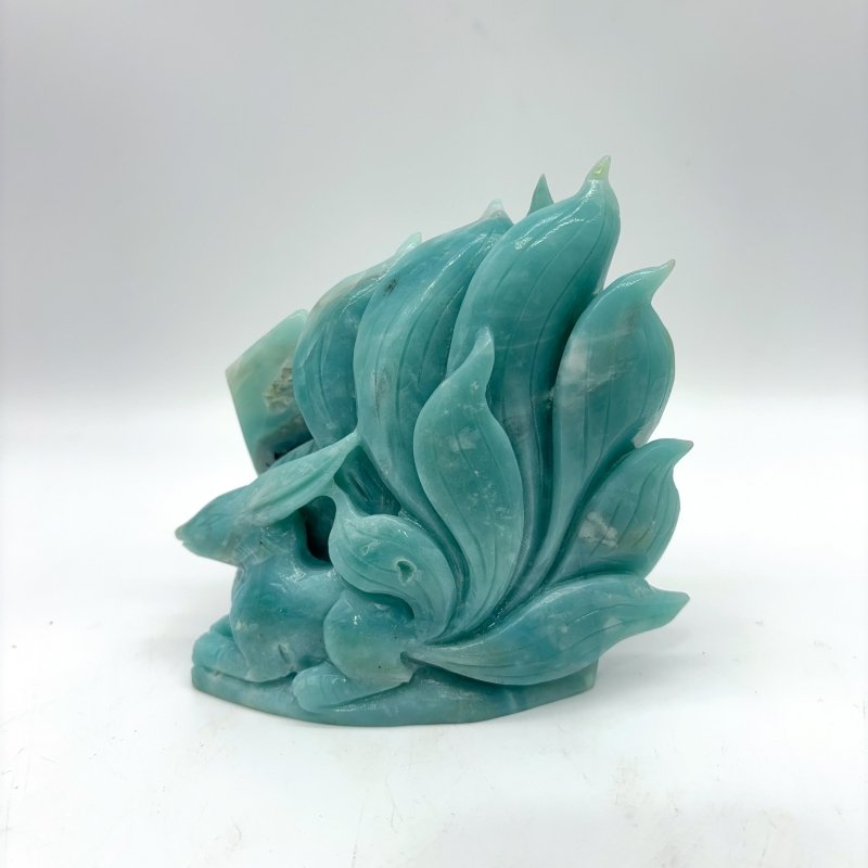 2 Pieces Caribbean Calcite Nine-tailed Fox Crystal Carving -Wholesale Crystals