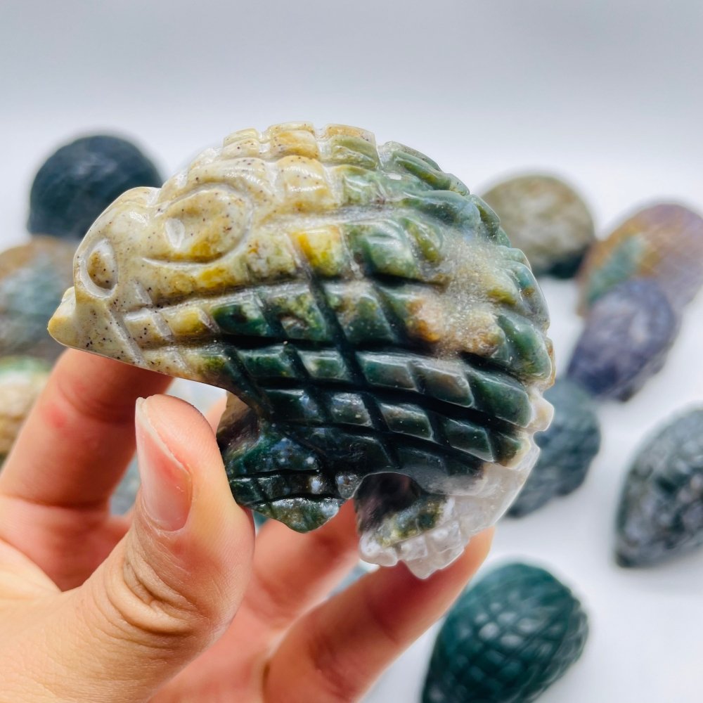 20 Pieces Large Ocean Jasper Hedgehog Carving -Wholesale Crystals