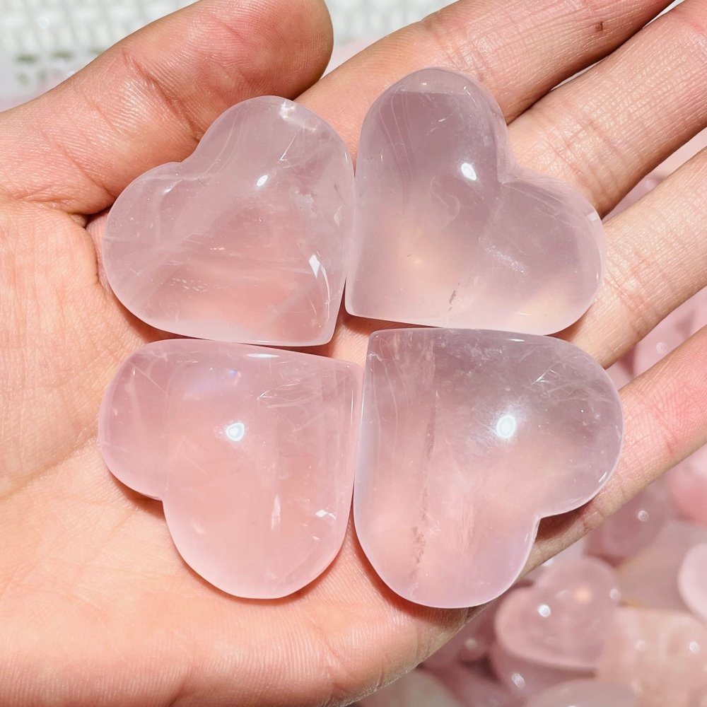 200 Pieces Pink Madagascar Rose Quartz Heart -Wholesale Crystals