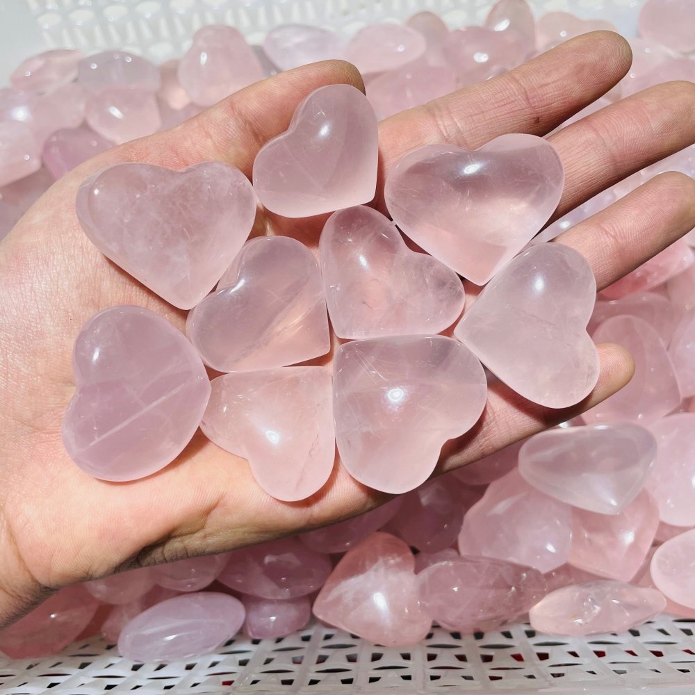 200 Pieces Pink Madagascar Rose Quartz Heart -Wholesale Crystals