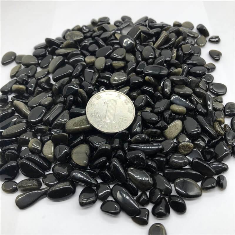 Golden Obsidian quartz Gravel Stone Chips -Wholesale Crystals