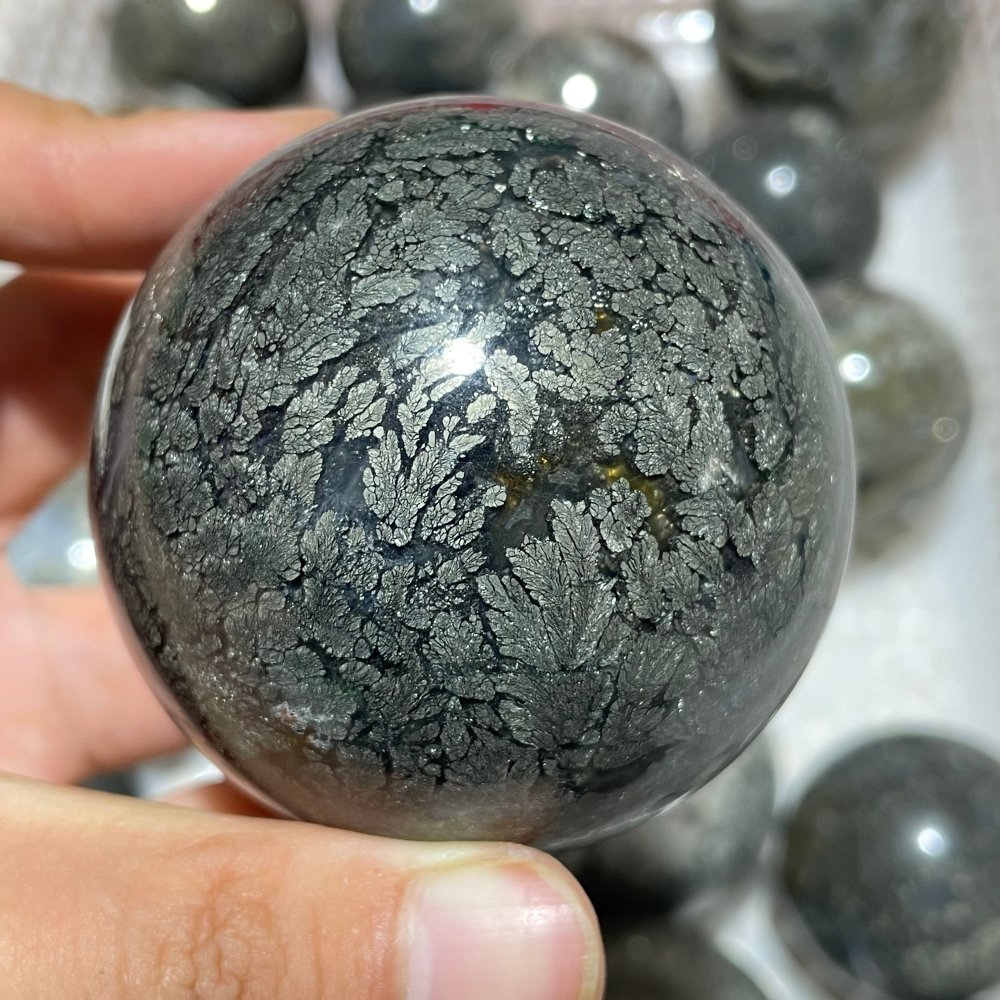 21 Pieces Flower Pyrite Mixed Agate Sphere Ball -Wholesale Crystals