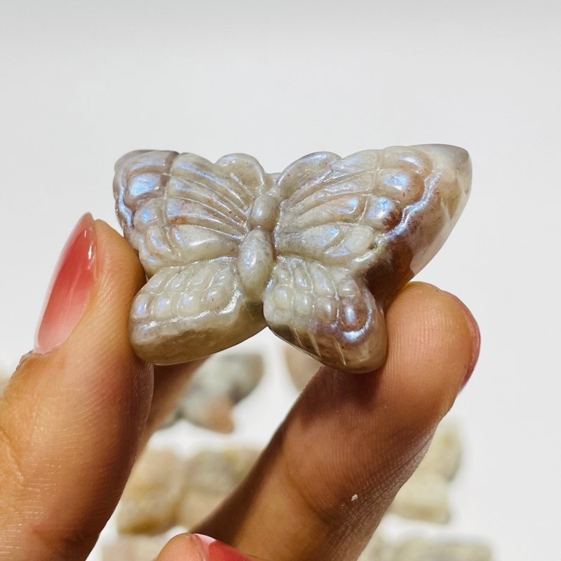 21 Pieces Sunstone Mixed Moonstone Butterfly Carving -Wholesale Crystals