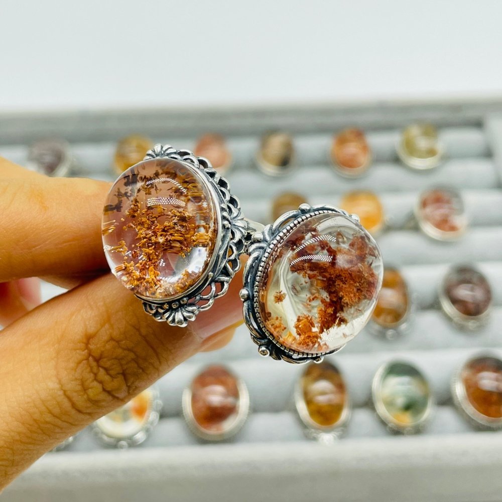 24 Pieces Sterling Silver Garden Quartz High Quality Different Styles Ring -Wholesale Crystals