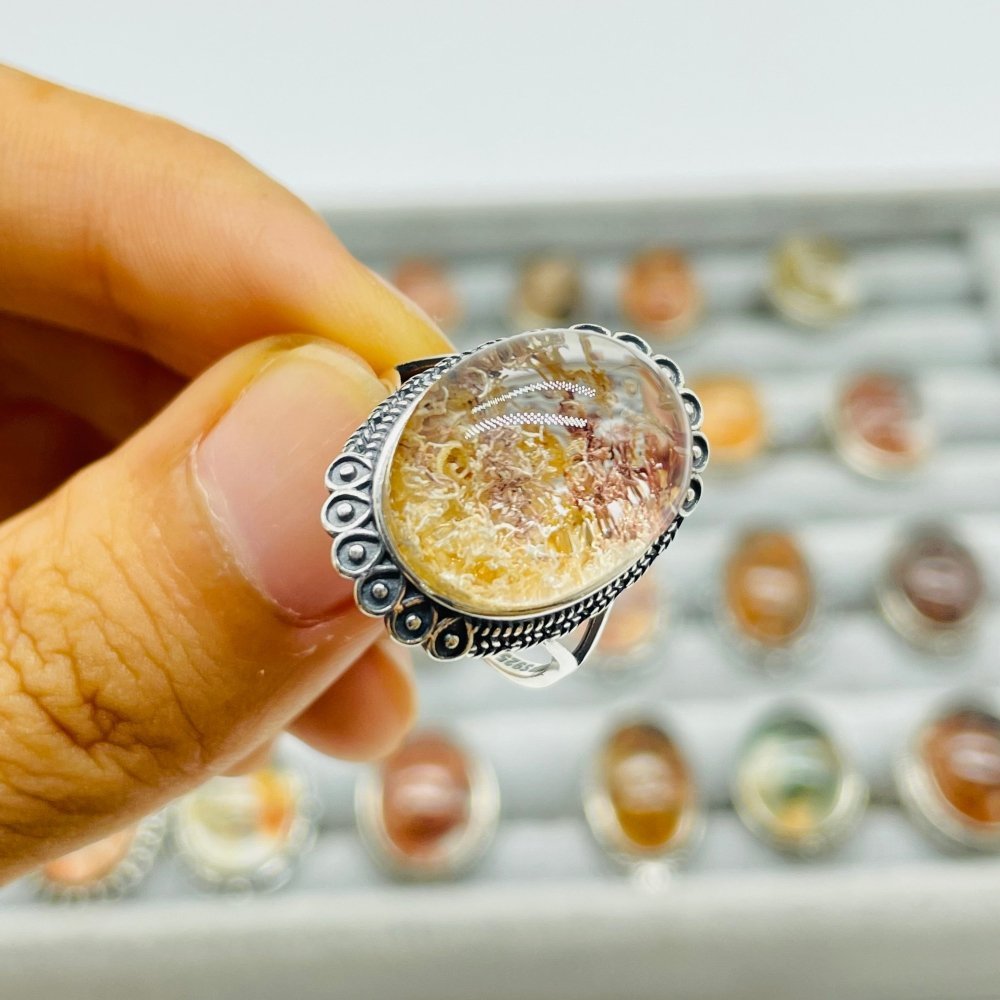 24 Pieces Sterling Silver Garden Quartz High Quality Different Styles Ring -Wholesale Crystals