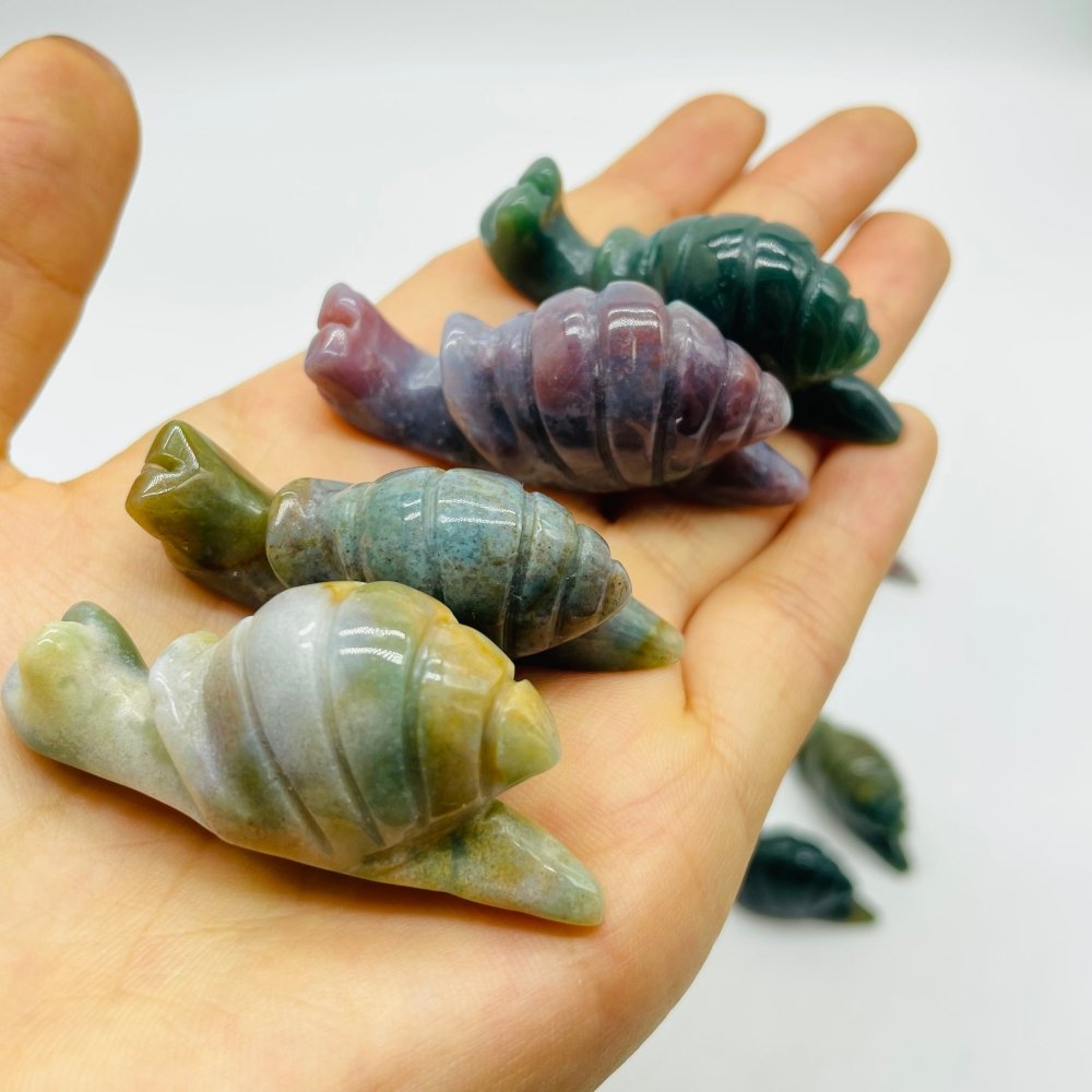 25 Pieces Ocean Jasper Snails Carving -Wholesale Crystals