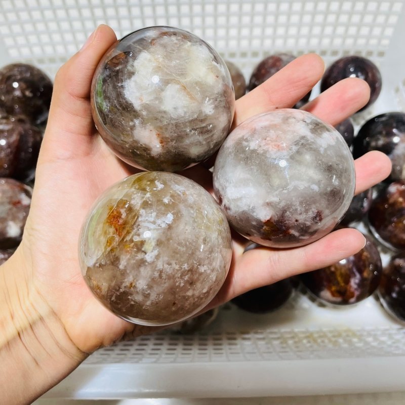 26 Pieces Beautiful Fire Quartz Spheres -Wholesale Crystals