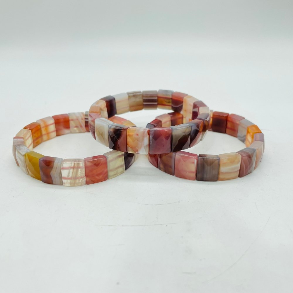 High Quality Red Stripe Agate Square Bracelet Wholesale -Wholesale Crystals