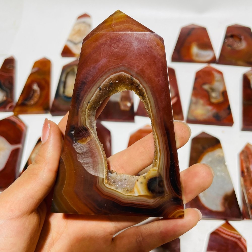 28 Pieces Druzy Carnelian Tower Point -Wholesale Crystals