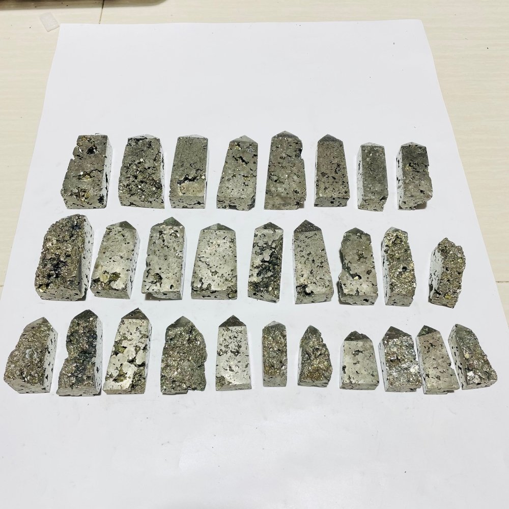 28 Pieces Pyrite Four-Sided Tower Point -Wholesale Crystals
