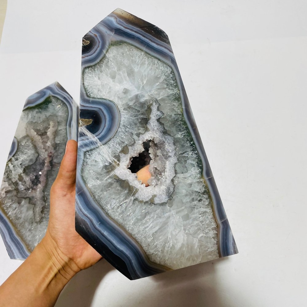 3 Pieces Beautiful Large Geode Agate Tower -Wholesale Crystals