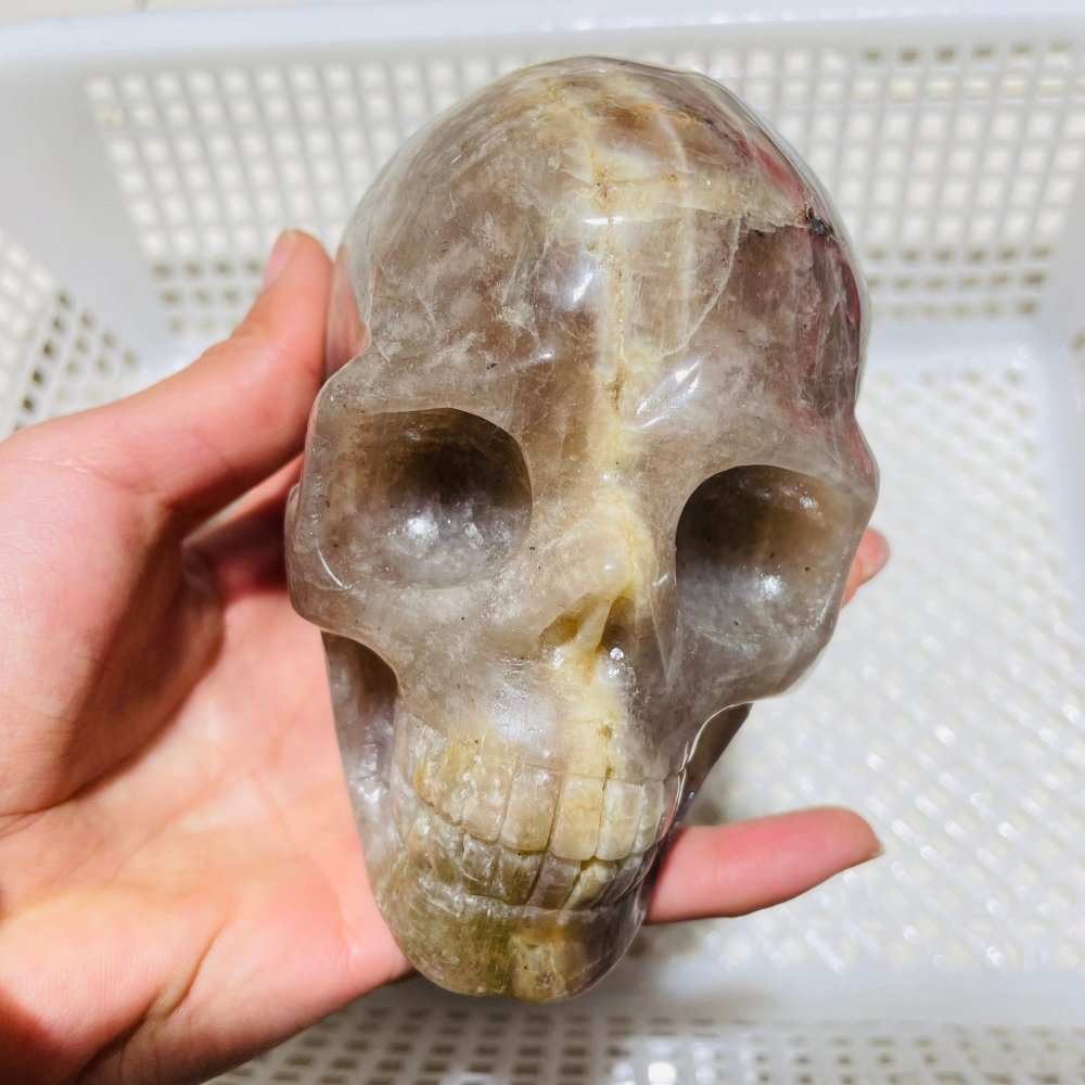 3 Pieces Moonstone Mixed Sunstone Skull Carving -Wholesale Crystals