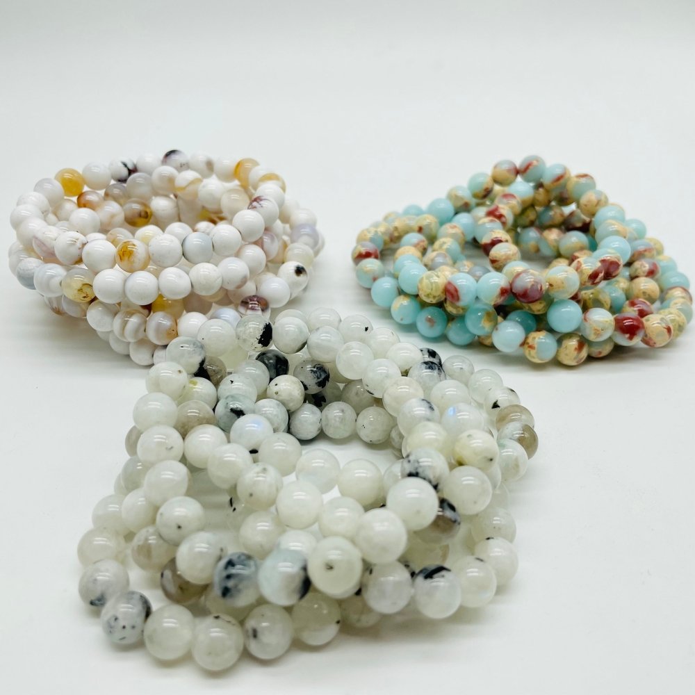 3 Types Bracelet India Moonstone White Agate Wholesale -Wholesale Crystals