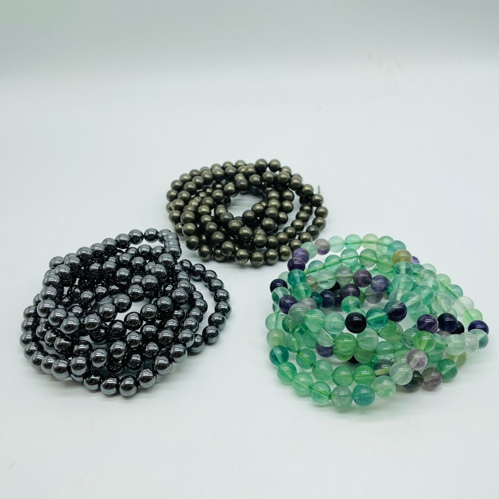 3 Types Bracelet Pyrite Fluorite Terahertz Stone Wholesale -Wholesale Crystals