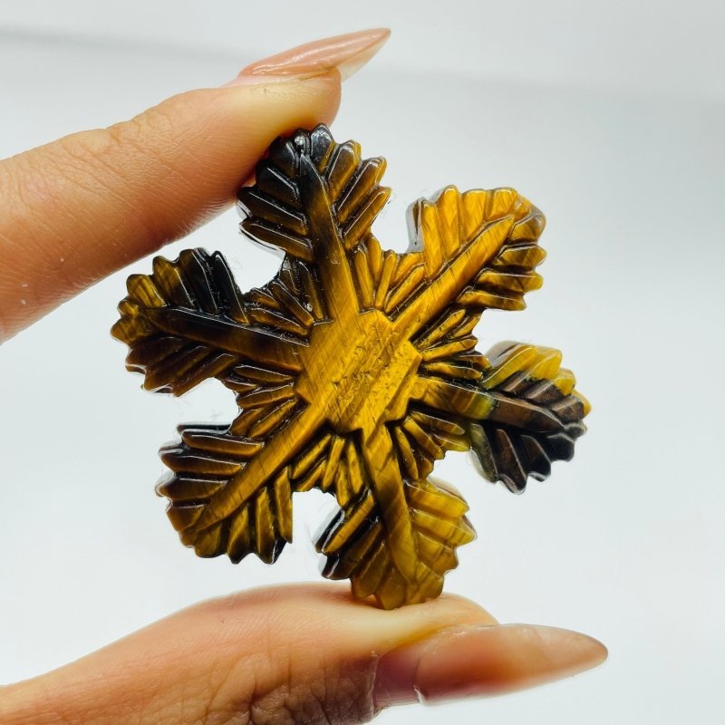 3 Types Snowflake Carving Wholesale Tiger Eye Howlite Yellow Calcite - Wholesale Crystals