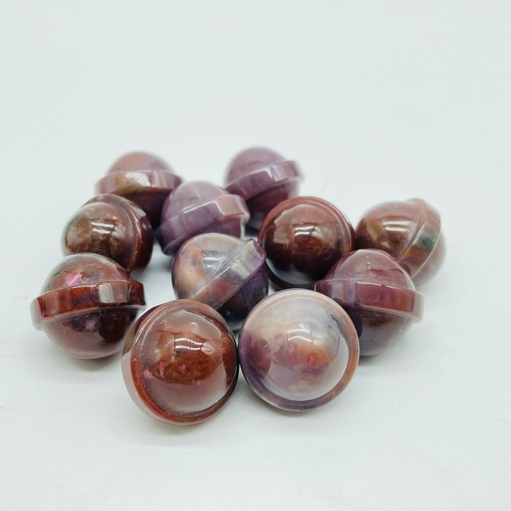 3 Types UFO Universe Shape Sphere Carving Wholesale Ocean Jasper Labradorite Tiger Eye -Wholesale Crystals