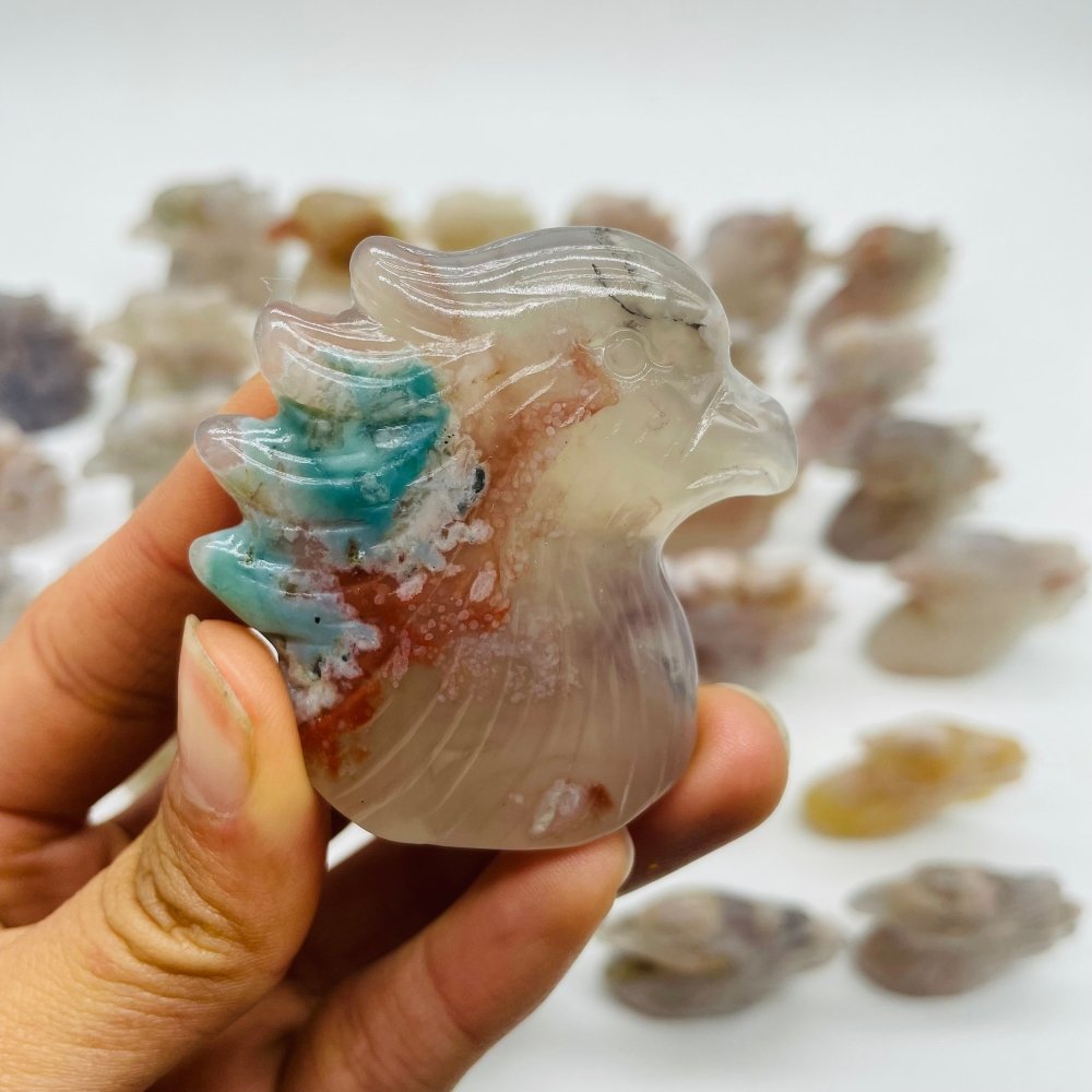 35 Pieces High Quality Sakura Flower Agate Eagle Carving -Wholesale Crystals