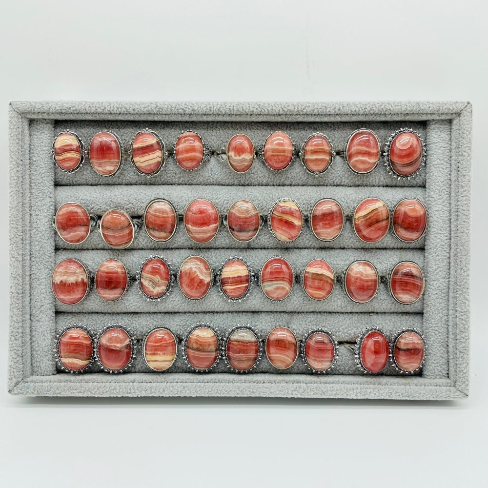 36 Pieces Rhodochrosite Ring -Wholesale Crystals