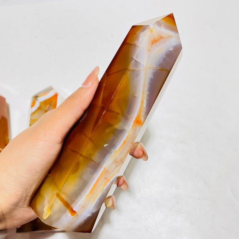4 Pieces Large Carnelian Crystal Tower -Wholesale Crystals