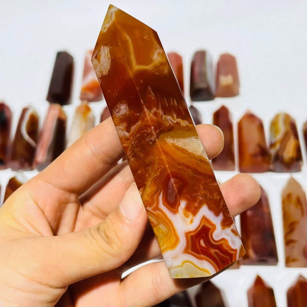 41 Pieces Fat Carnelian Tower Points -Wholesale Crystals