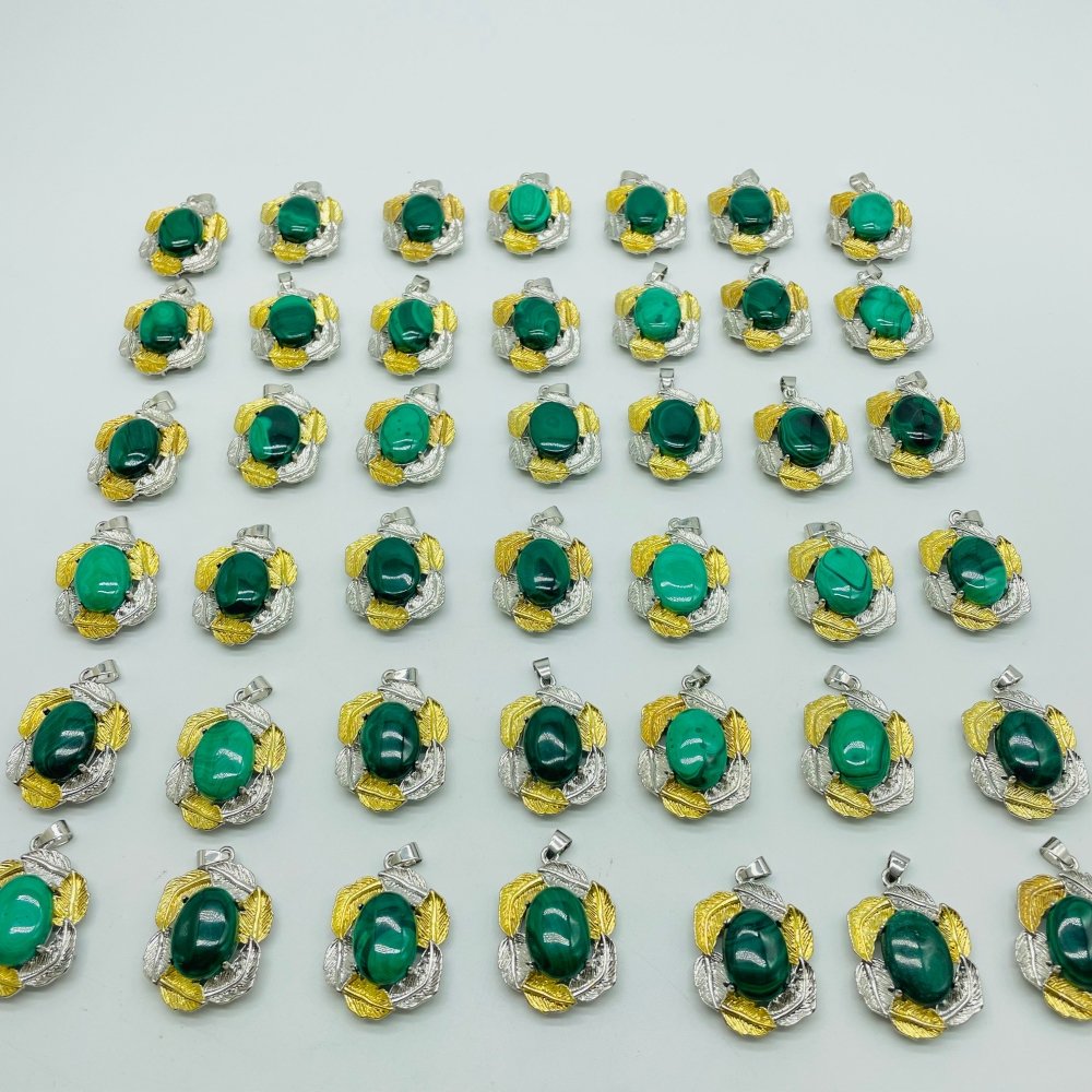 42 Pieces Malachite Charm Pendants -Wholesale Crystals