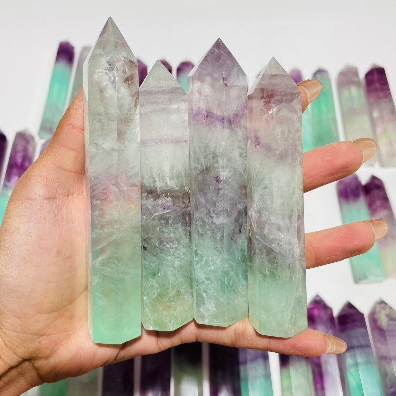 47 Pieces 4.3 - 7inch Watermelon Colourful Fluorite Tower Points - Wholesale Crystals