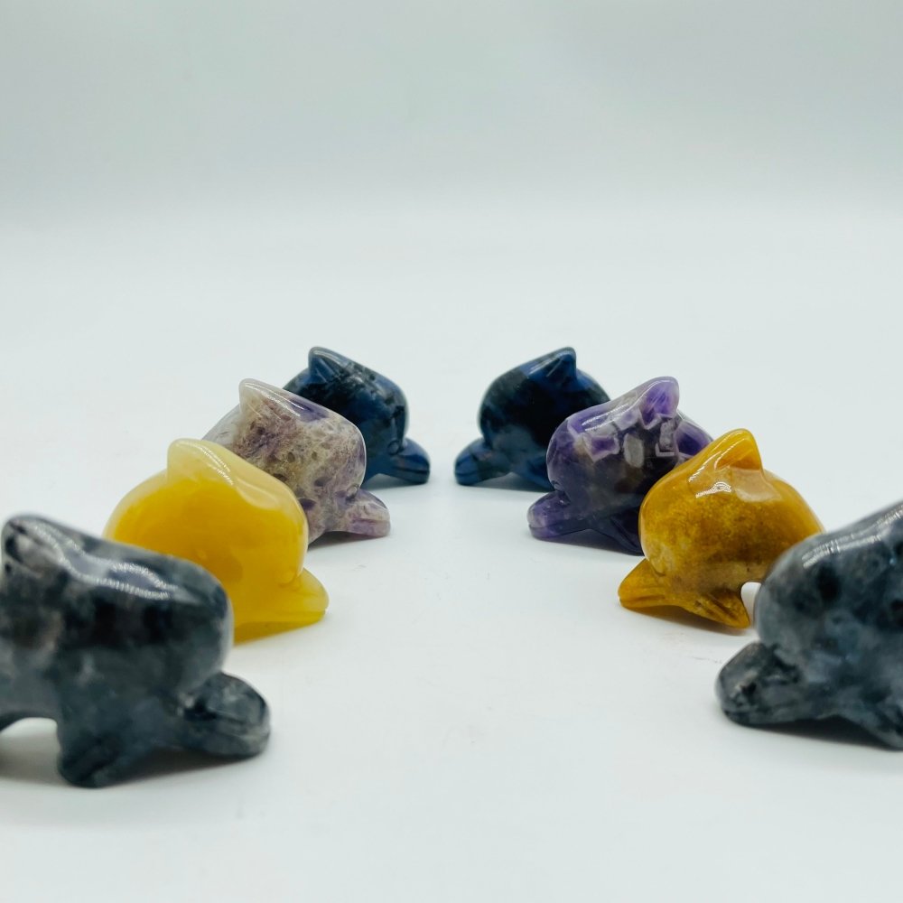 4Types Dolphin Carving Wholesale Chevron Amethyst & Sodalite -Wholesale Crystals
