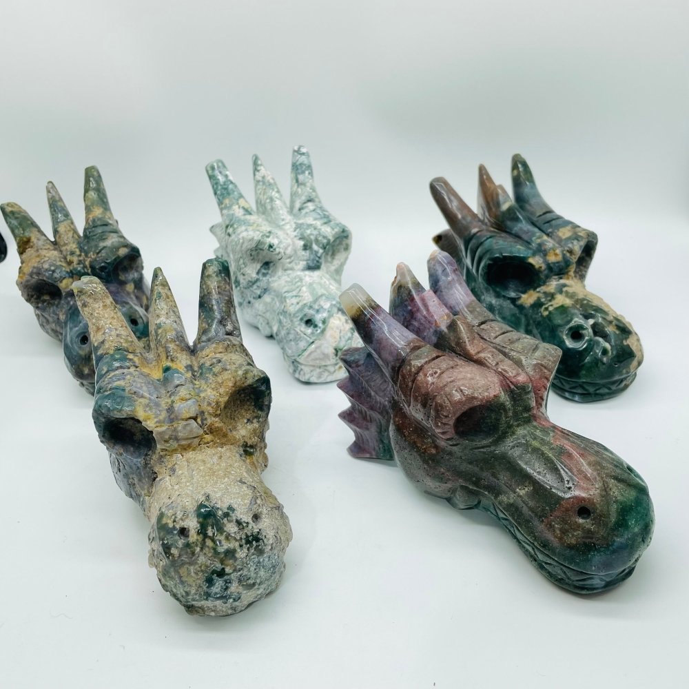 5 Pieces Beautiful Ocean Jasper Dragon Head -Wholesale Crystals